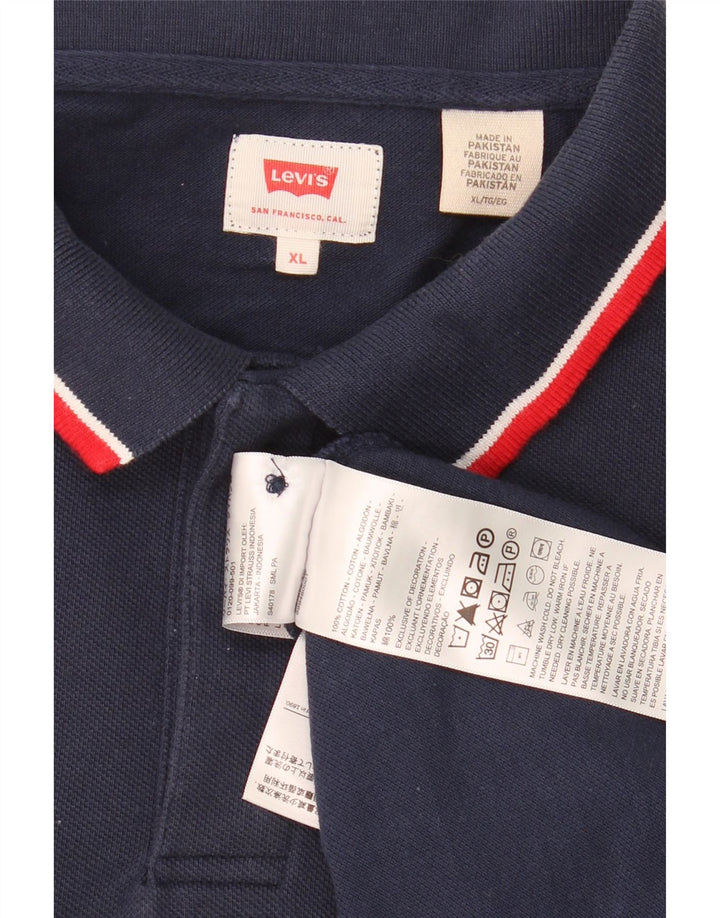 LEVI'S Mens Polo Shirt XL Navy Blue Cotton
