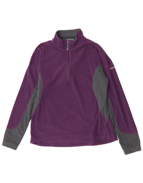 Jumper pentru femei Berghaus, cu fermoar și gât, din lână, UK 18 XL, violet, sport