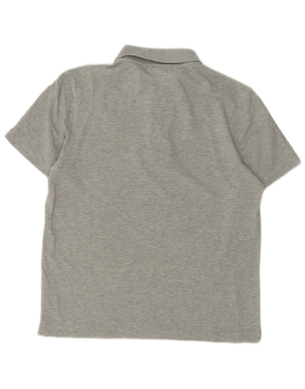 Tricou polo Lacoste pentru bărbați mărimea 4, bumbac cu pete gri mediu