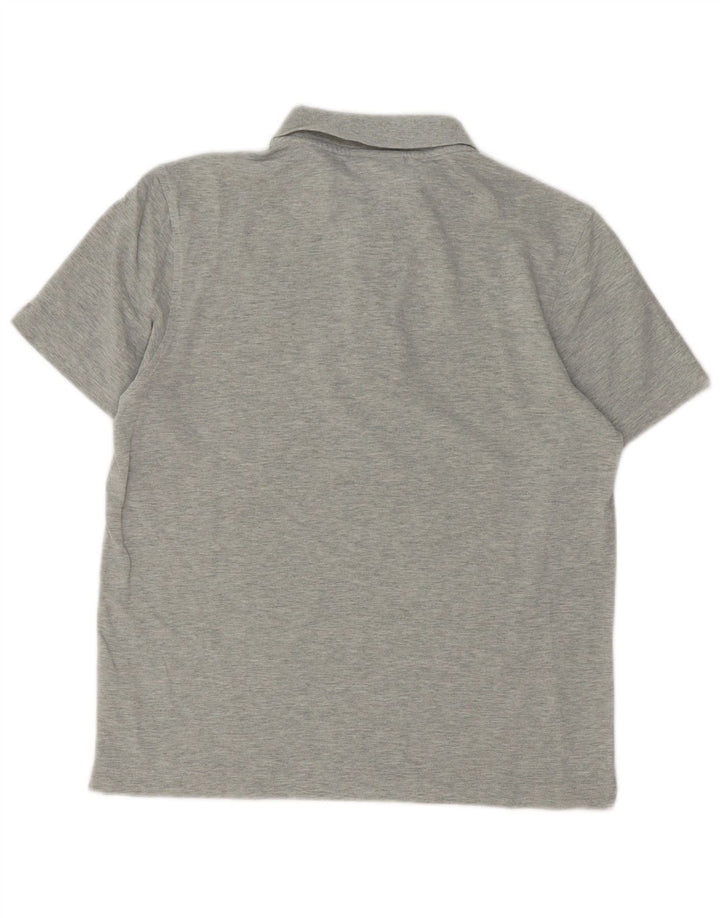 Tricou polo Lacoste pentru bărbați mărimea 4, bumbac cu pete gri mediu