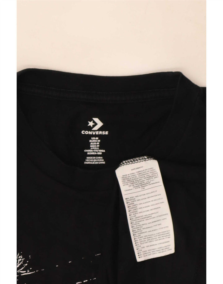 Tricou grafic Converse pentru bărbați Top mediu din bumbac negru