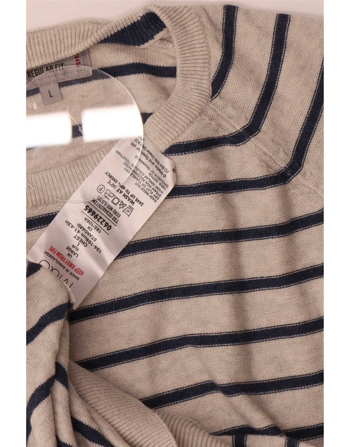 Pulover Marks & Spencer pentru bărbați, cu gât de barcă, cu dungi mari, gri