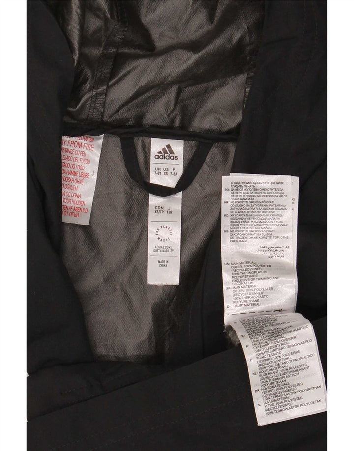 Jachetă de ploaie cu glugă Adidas pentru băieți 7-8 ani poliester negru