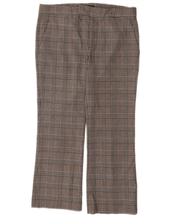 Pantaloni de costum drepți pentru femei Zara EU 38 Mici L32 L26 Poliester cu carouri gri