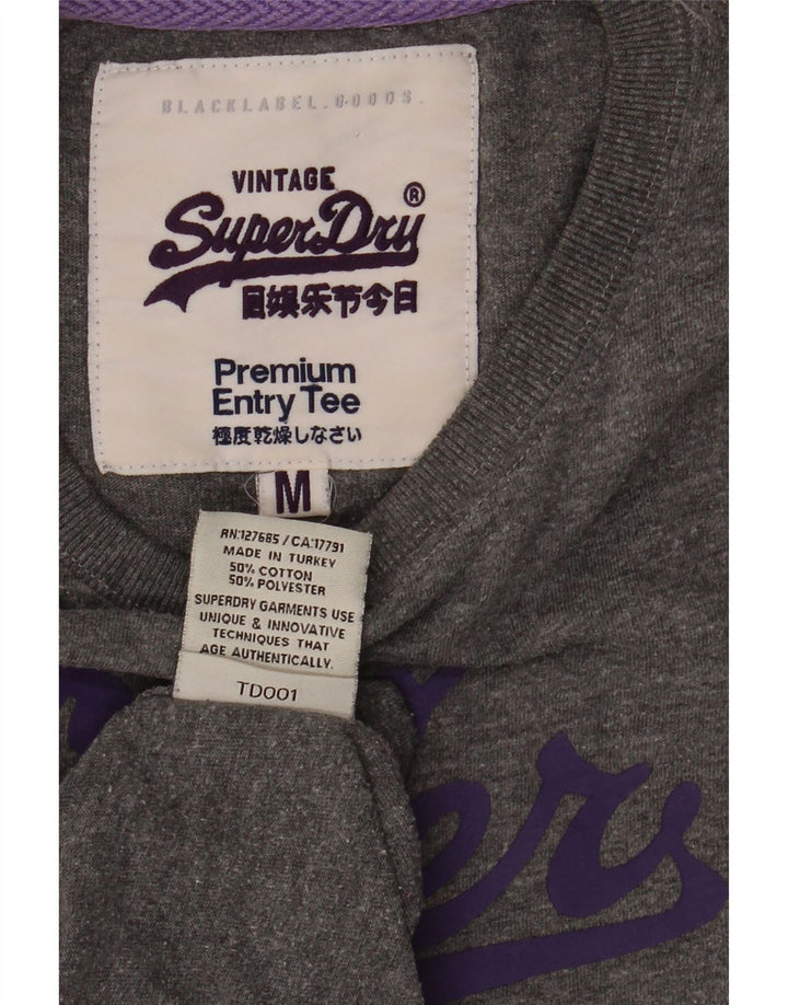 Tricou grafic pentru bărbați Superdry Top din bumbac gri mediu