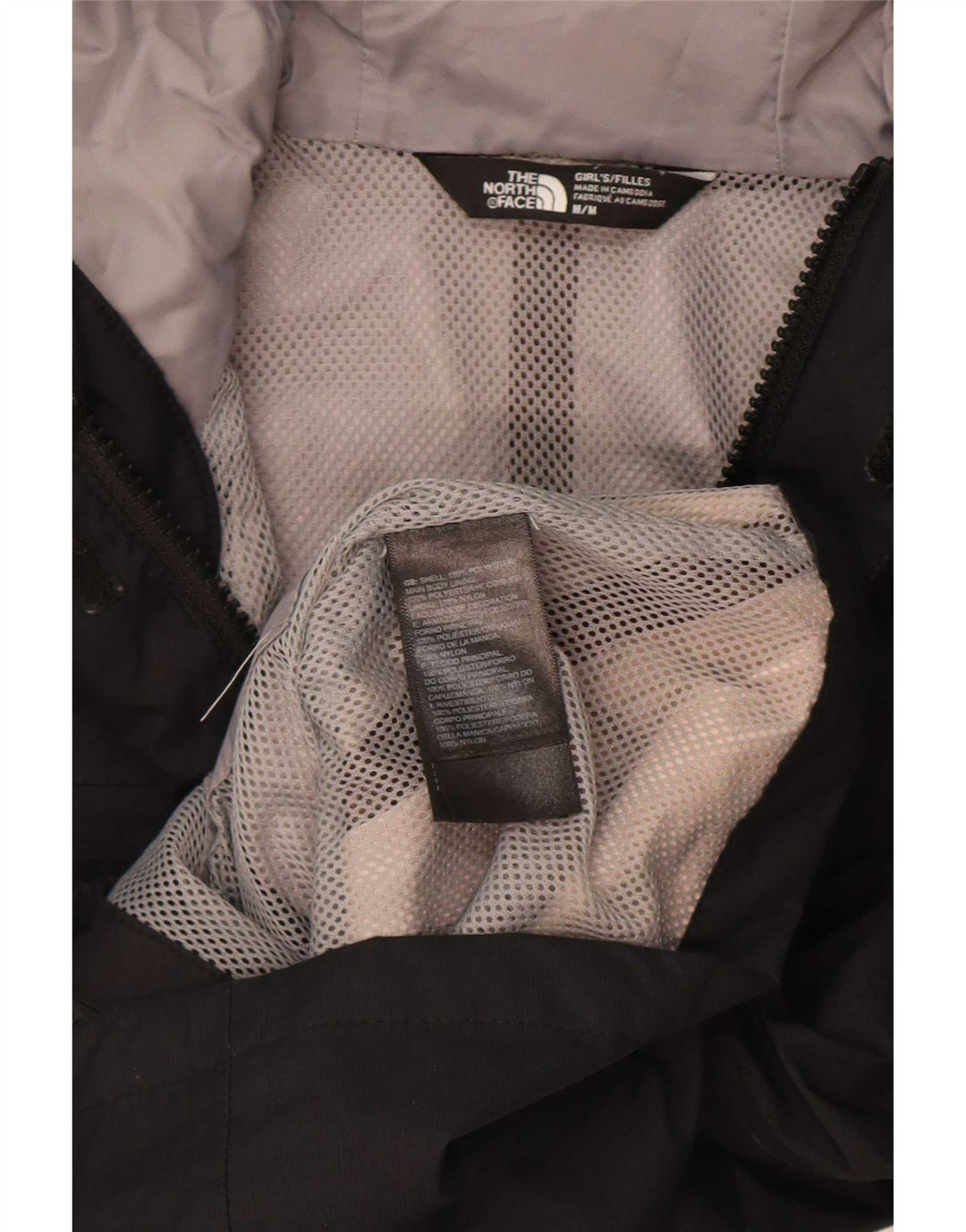 Jachetă de ploaie cu glugă The North Face pentru fete, 9-10 ani, poliester mediu negru