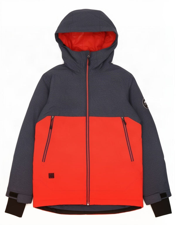 Jachetă de schi cu glugă Quiksilver pentru băieți 11-12 ani, mare, roșu, din nailon