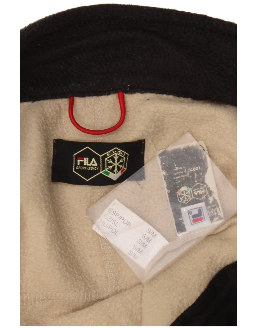 Jachetă fleece pentru bărbați FILA UK 36 Mic, bej, poliester color bloc