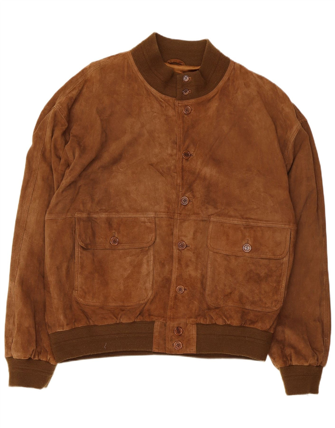 Bomber vintage pentru bărbați din piele intoarsa IT 58 4XL din piele maro