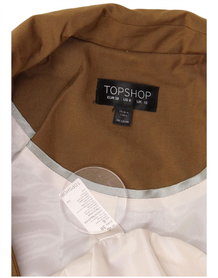 Topshop Jachetă Blazer oversized pentru femei UK 10 Mic Maro Poliester