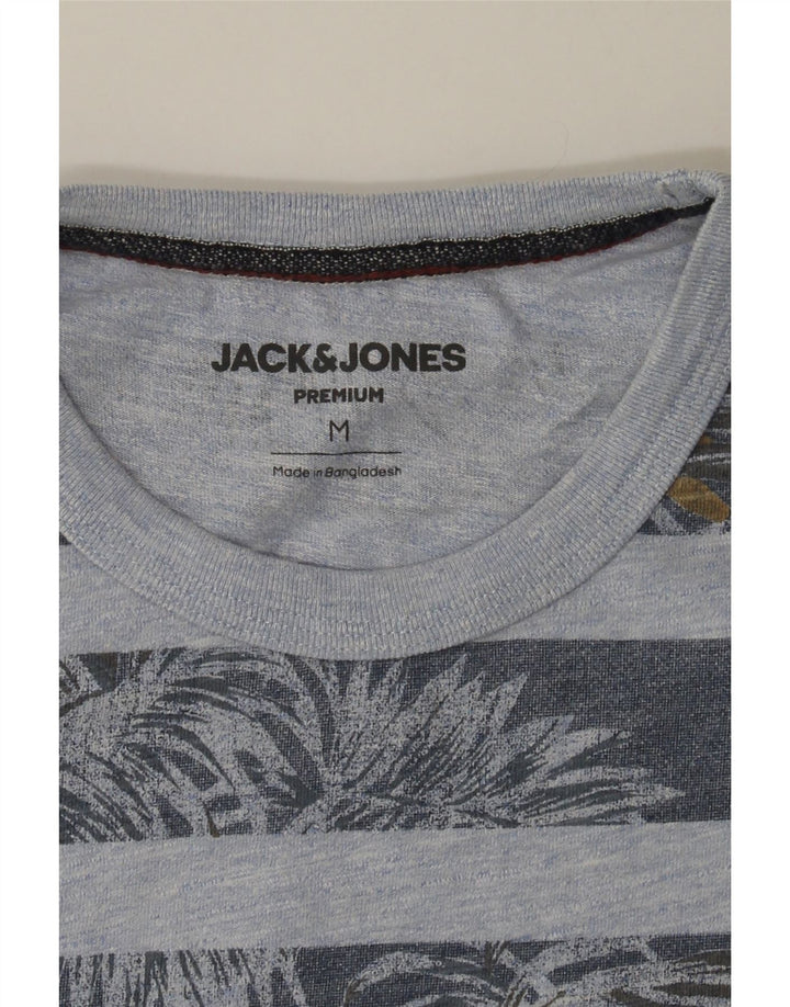 JACK & JONES Mens T-Shirt Top Medium Grey Striped Cotton Vintage Jack & Jones and Second-Hand Jack & Jones from Messina Hembry 