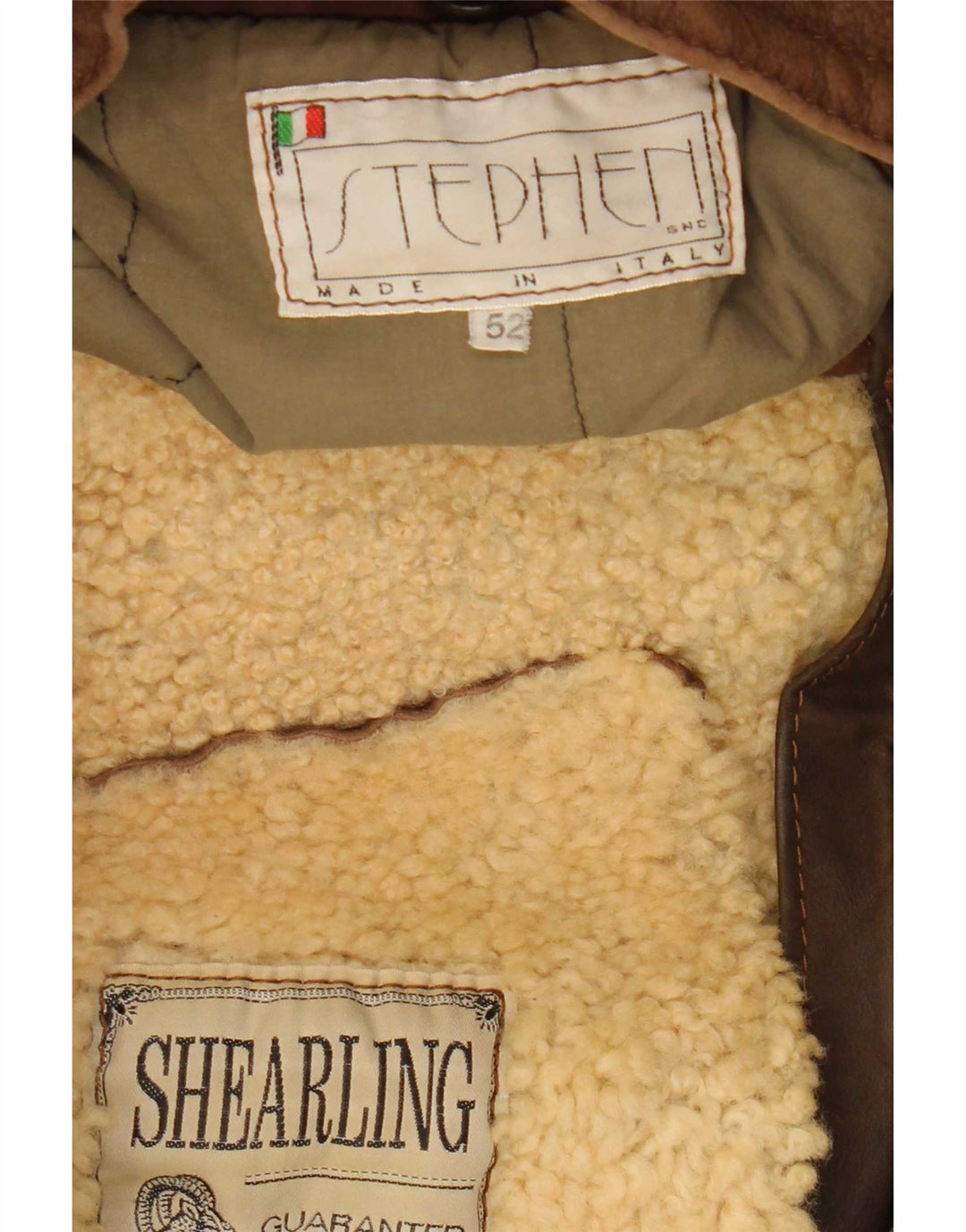 Jachetă din shearling pentru bărbați Stephen IT 52 XL maro colorblock