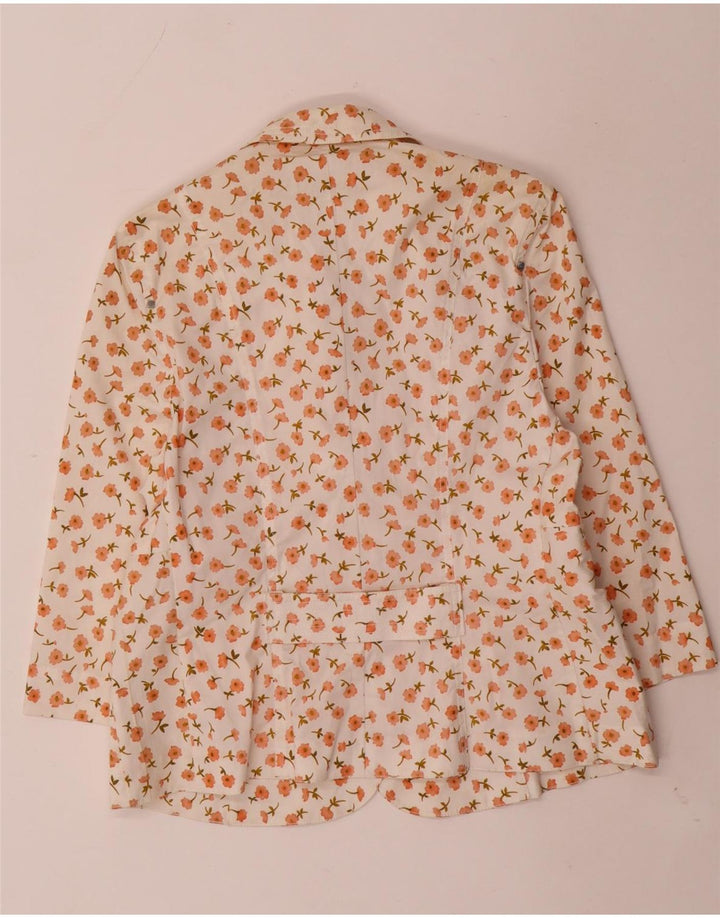 LUISA SPAGNOLI Jachetă Blazer Femei cu 3 nasturi IT 44 Medium White Floral