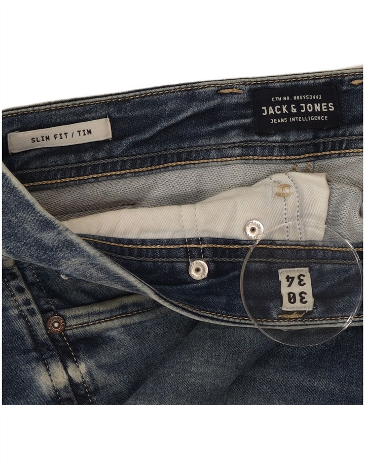 JACK & JONES Blugi Tim Slim pentru bărbați W30 L34 Bumbac albastru