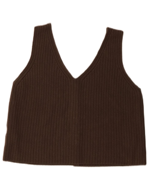 Cardigan fără mâneci pentru femei Whistles UK 10 mic bumbac kaki