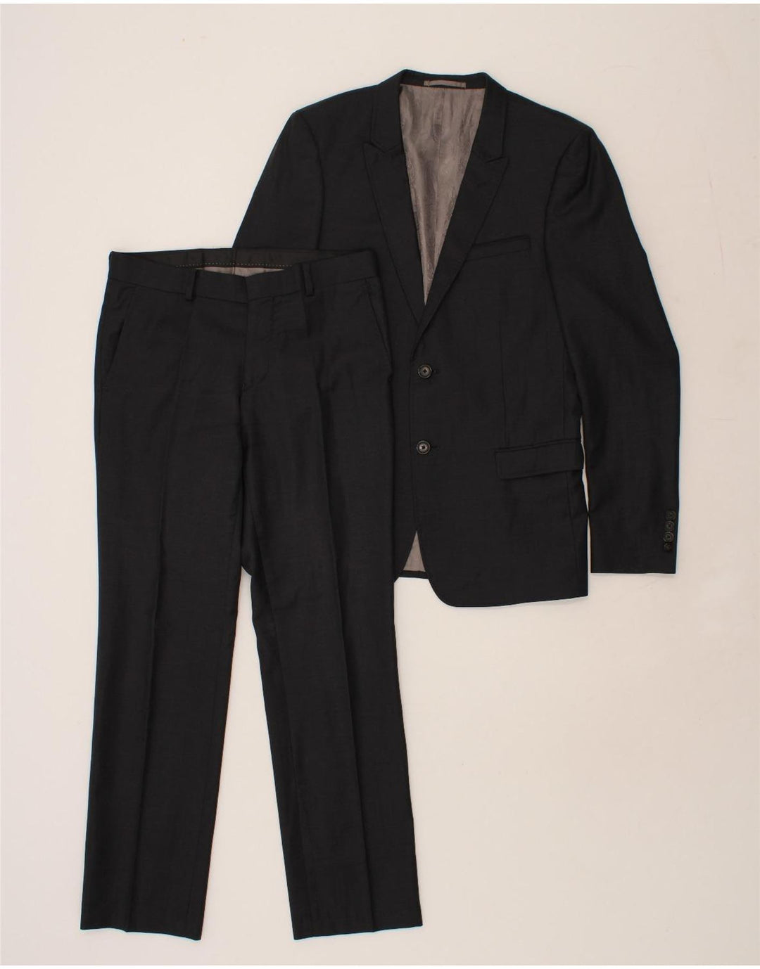 Costum pentru bărbați CHROM, 2 nasturi, 2 piese UK 38 Medium L32 L30 Negru