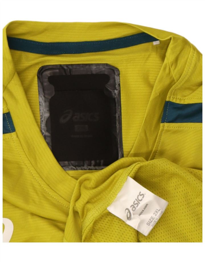 Tricou grafic Asics pentru bărbați Top 2XL Galben Poliester color bloc