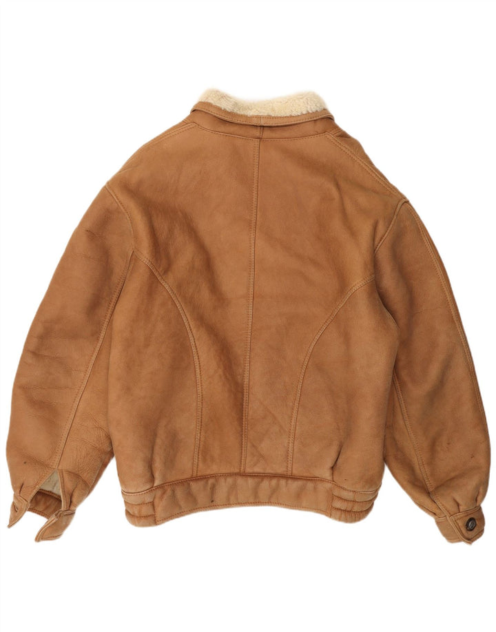 Jachetă vintage pentru bărbați din shearling IT 48 Bej mediu