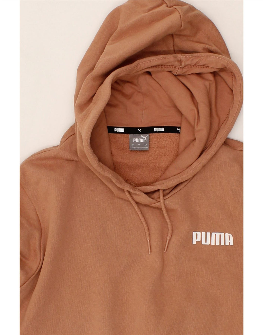 PUMA Womens Hoodie Jumper UK 16 Large Beige Vintage Puma and Second-Hand Puma from Messina Hembry 
