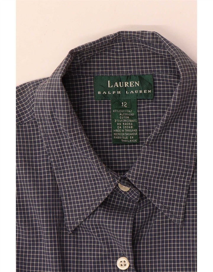 Cămașă pentru femei Ralph Lauren US 12 mare din bumbac cu carouri bleumarin