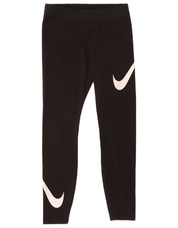 Leggings grafic Nike pentru femei UK 12, bumbac mediu negru