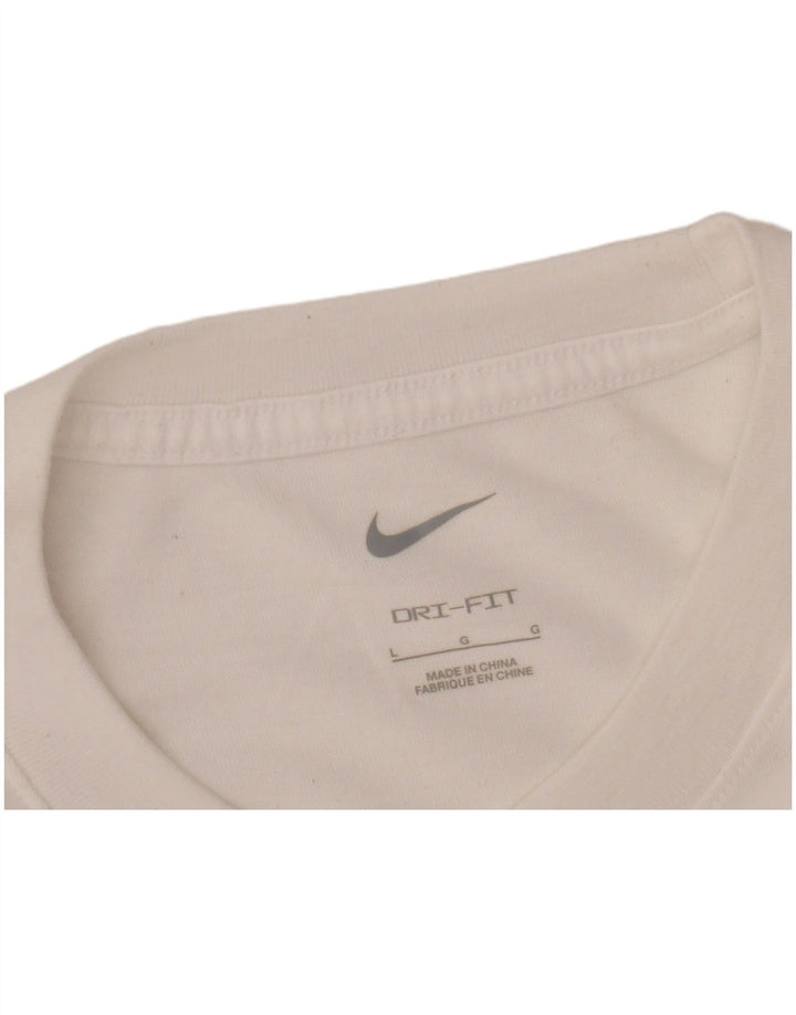 Tricou grafic Nike Dri Fit pentru femei Top UK 16 Large White