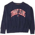 TOMMY HILFIGER Womens Oversized Sweatshirt Jumper UK 16 Large Navy Blue