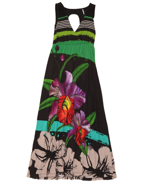 Rochie maxi fără mâneci pentru femei Desigual UK 8, neagră, florală
