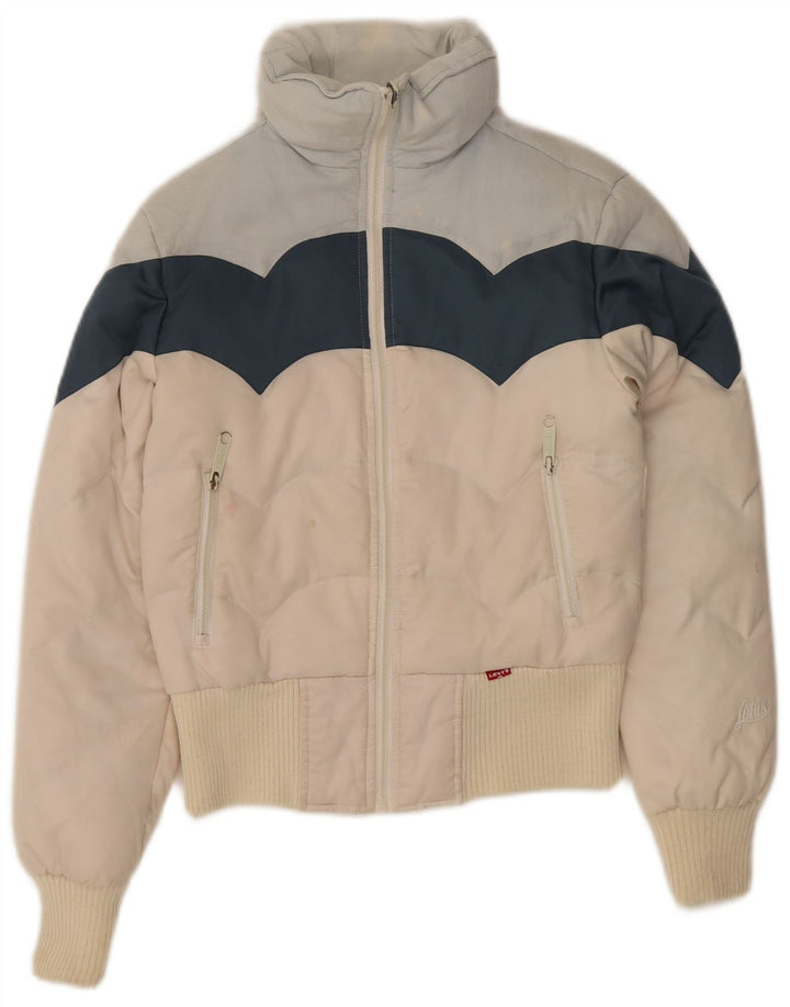 Jachetă căptușită Levi's pentru femei UK 6 XS, alb, poliester