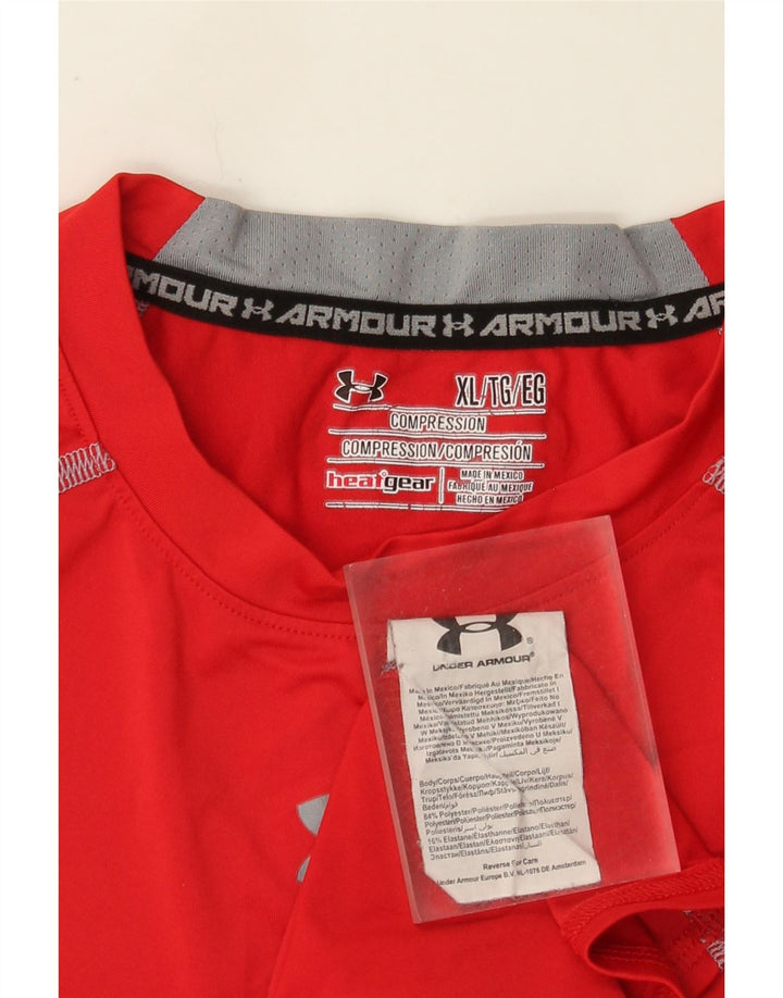 Under Armour pentru bărbați Heat Gear Graphic Top cu mânecă lungă XL poliester roșu