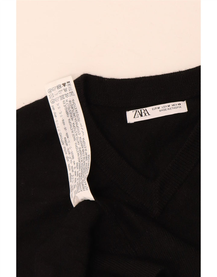 Pulover cu decolteu în V ZARA pentru bărbați, negru mediu acrilic