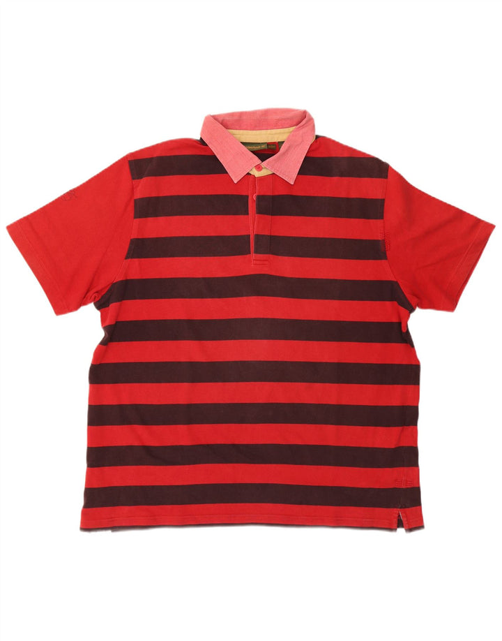 Tricou polo rugby TIMBERLAND XL, bumbac cu dungi roșii