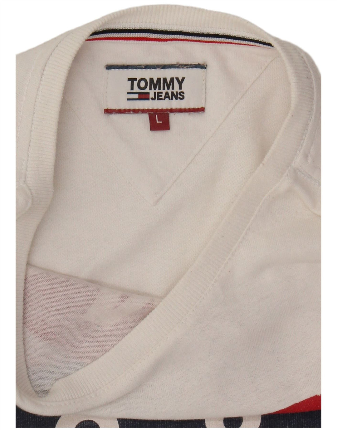 TOMMY HILFIGER Tricou cu grafic crop pentru femei Top UK 16 Large White