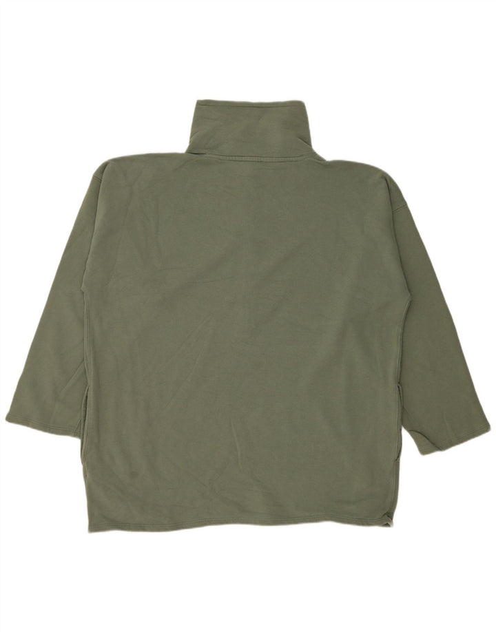 J. CREW Pulover pentru femei, cu fermoar supradimensionat, cu gât, UK 16, mare, verde