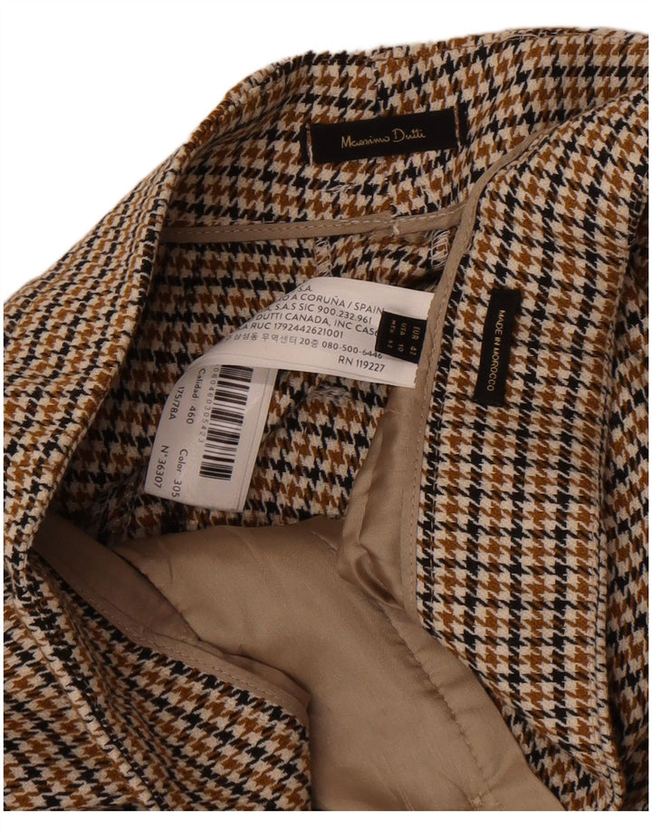 Pantaloni chino Massimo Dutti pentru femei EU 42 Large W32 L32 Brown Houndstooth