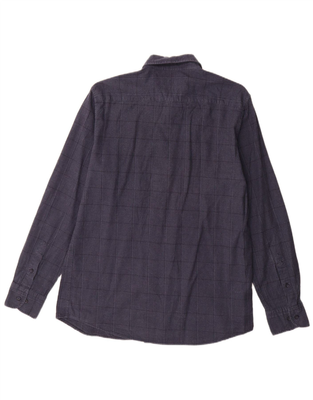 Cămașă Massimo Dutti pentru bărbați, mare din bumbac cu carouri bleumarin