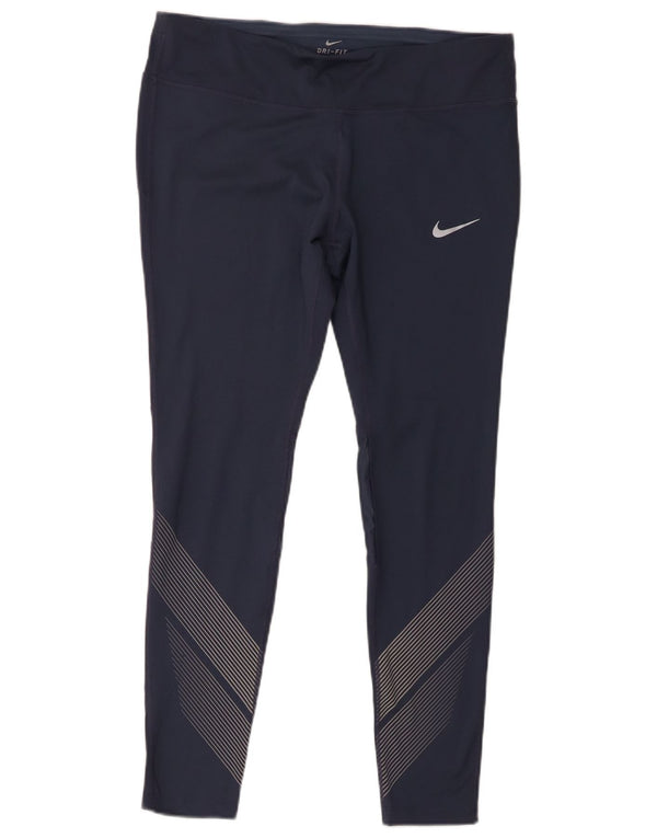 Leggings Nike Dri Fit pentru femei UK 18 XL bleumarin poliester cu dungi