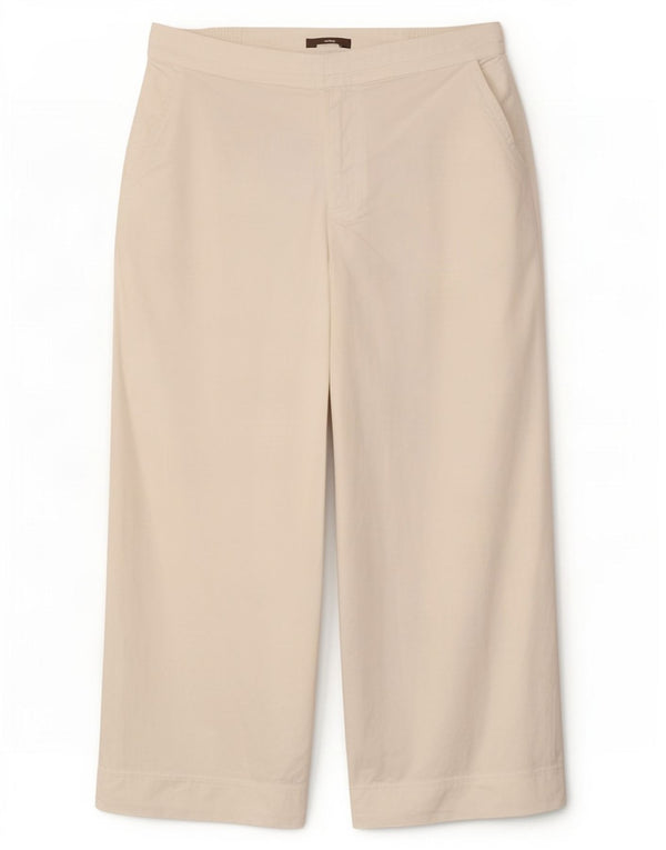 Marks & Spencer Pantaloni casual pentru femei cu picioare largi UK 20 2XL W38 L28 Alb