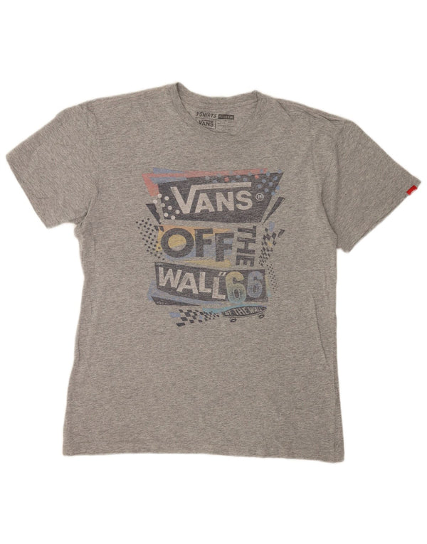 Tricou grafic Vans pentru bărbați Top din bumbac cu pete gri mediu