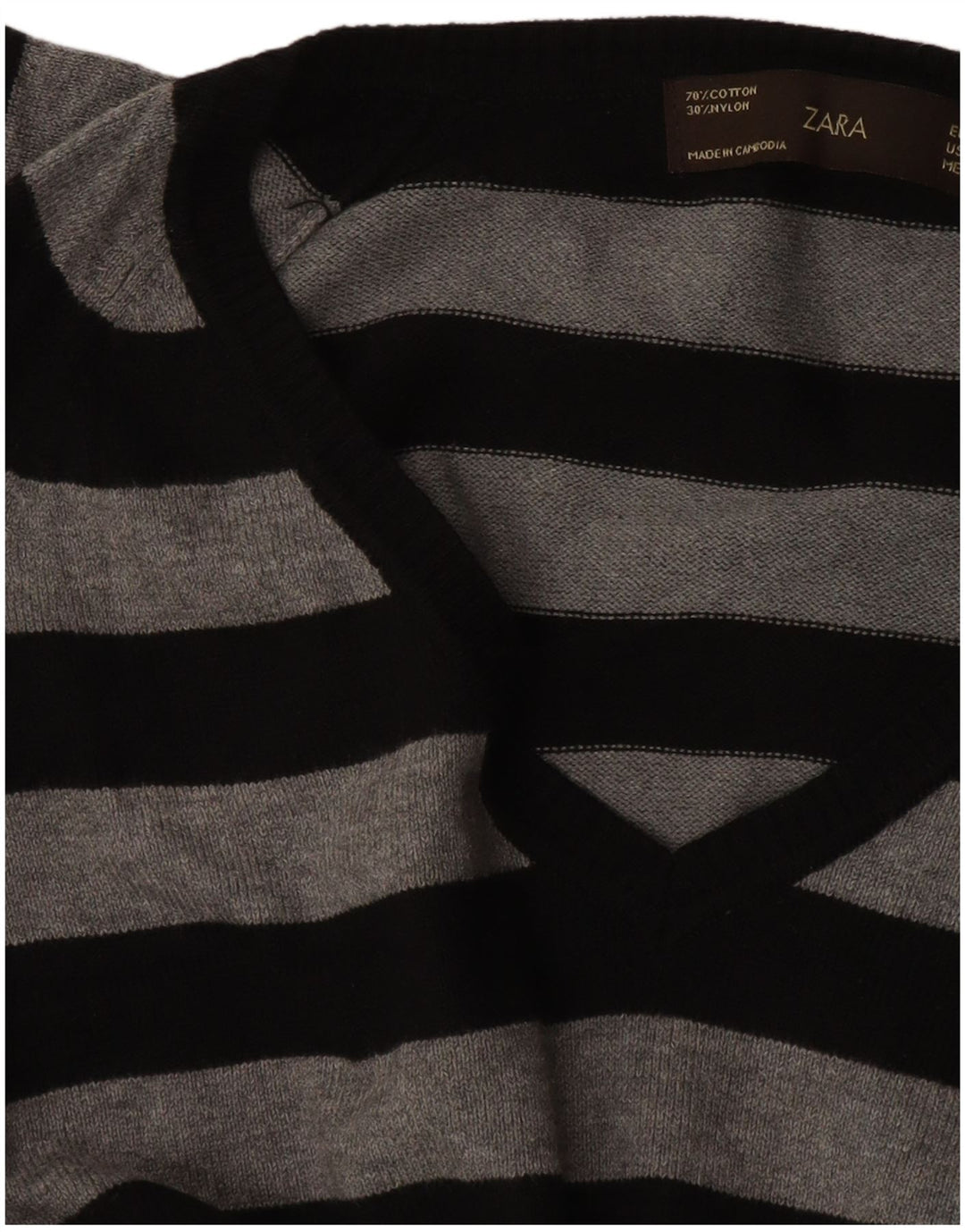 Pulover cu decolteu în V Zara pentru femei UK 14 mare negru