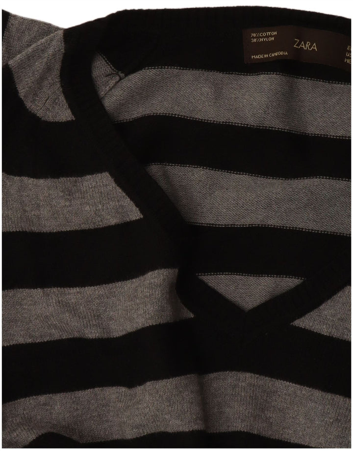 Pulover cu decolteu în V Zara pentru femei UK 14 mare negru