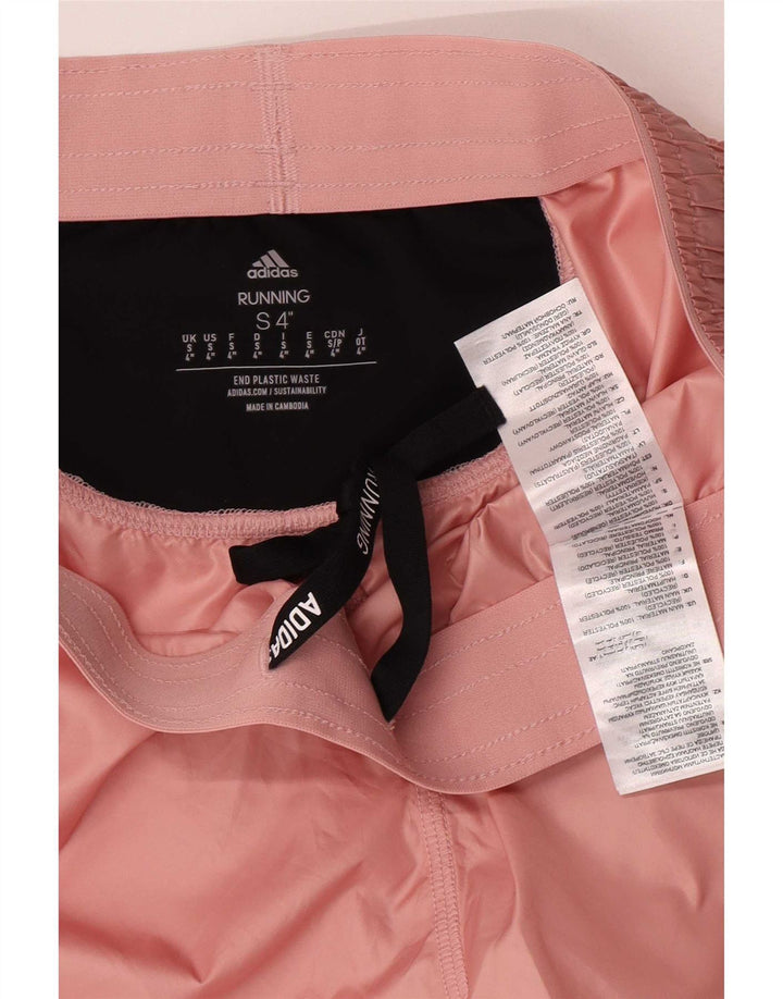 Pantaloni scurți sport pentru alergare Adidas pentru femei UK 8 Small, roz, poliester