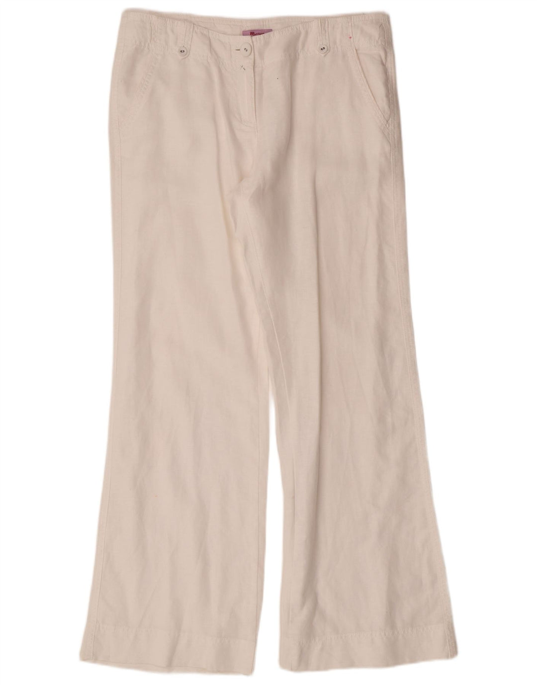 MONSOON Pantaloni chino Bootcut pentru femei UK 12 Medium W32 L31 White Linen