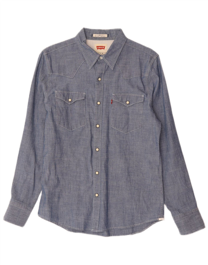Cămașă Levi's Slim Fit pentru bărbați, bumbac albastru mic