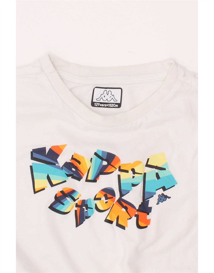 Tricou grafic pentru băieți Kappa Top 11-12 ani alb