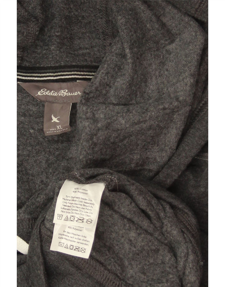 EDDIE BAUER Pulover cu glugă pentru bărbați XL bumbac gri