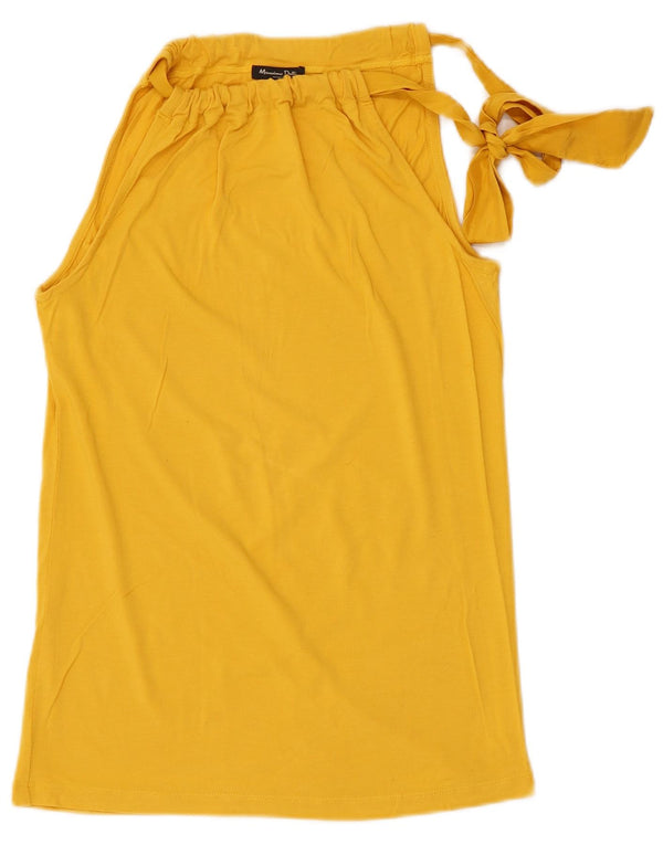 Massimo Dutti Femei Halter Top UK 14 Large Yellow
