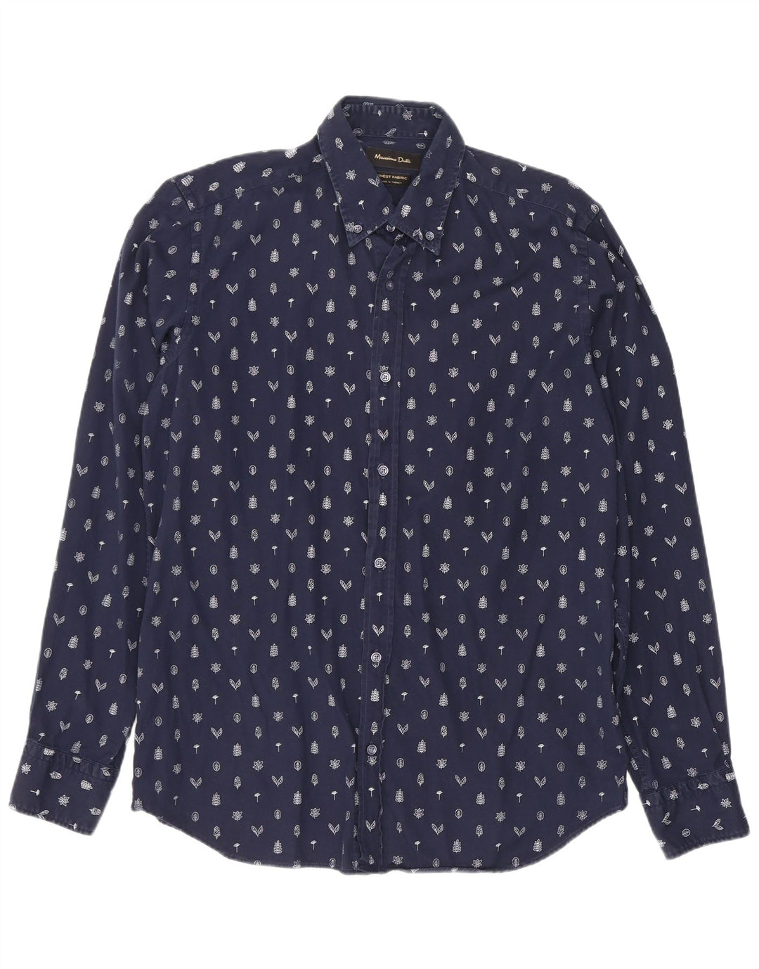 Cămașă Massimo Dutti Bărbați Mediu Bleumarin Floral