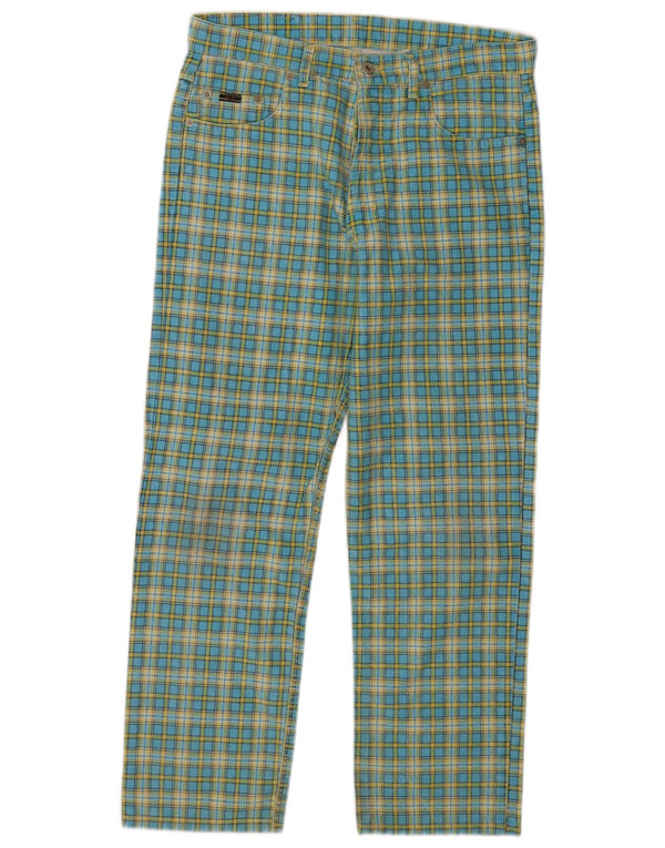 General Company Pantaloni drepti casual pentru bărbați IT 52 XL W38 L28 Blue Check