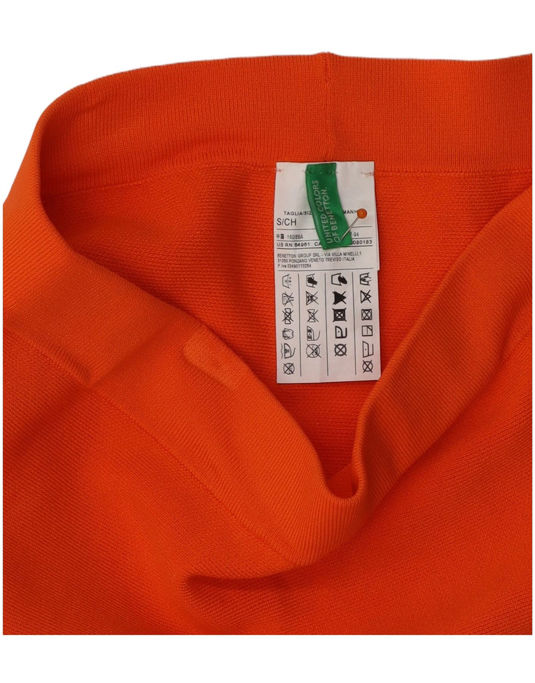 Fustă A-Line pentru femei BENETTON Small W26 Orange Viscose